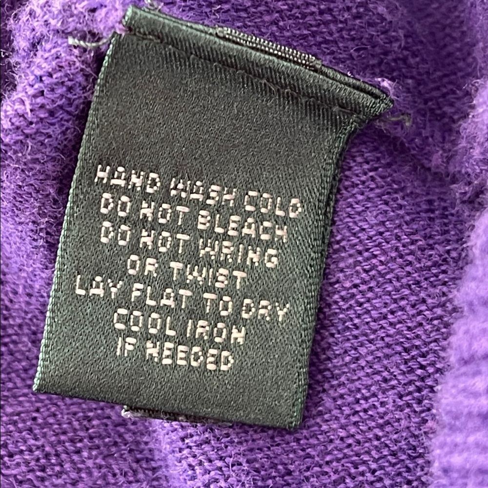 Lauren Ralph Lauren Petite Purple Cowl Neck Cotton Modal Lightweight Sweater PS - Picture 6 of 6